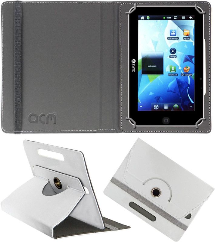 ACM Flip Cover for Zync Z909 Plus  (White, Cases with Holder)