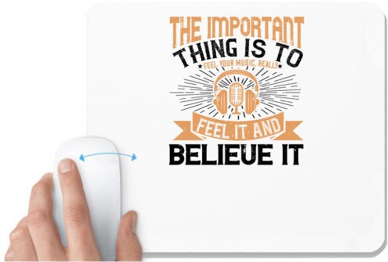 UDNAG White Mousepad 'Piano | The important thing is to feel your music, really feel it and believe it 02' for Computer / PC / Laptop [230 x 200 x 5mm] Mousepad  (White)