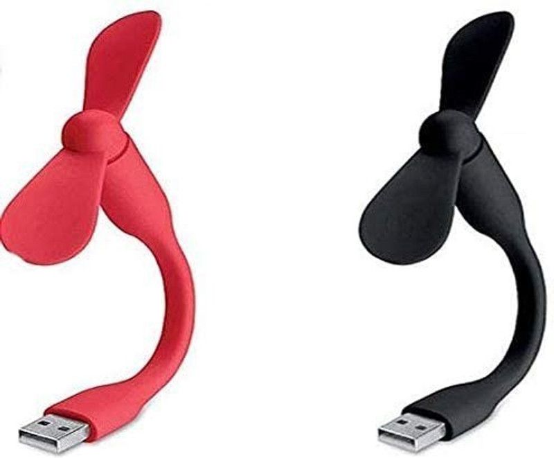 Wifton XI-146-Portable and Flexible (Two Blade) USB Fan O2X Typ - Flexible USB Fan - Ro2™ - 747 USB Fan  (Classic Red, Black)