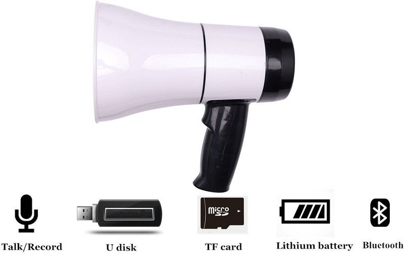 Bidas Handheld Rechargeable Megaphone with Recording, BLUETOOTH/USB Media Player & Siren Meg 619L Handheld Rechargeable Megaphone, Indoor, PA System (50 W) Indoor, Outdoor PA System Indoor, Outdoor PA System  (50 W)