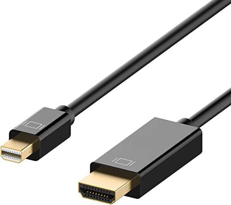 autoskills HDMI Cable 1.5 m Premium Gold Plated Mini Display Port DP to HDMI Cable  (Compatible with Projector, Laptop, TV, Monitor, PC, White Or Black, One Cable)