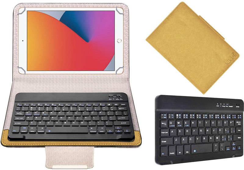 ACM Keyboard Case for Apple iPad 8th Gen 10.2 inch  (Gold, Cases with Holder)