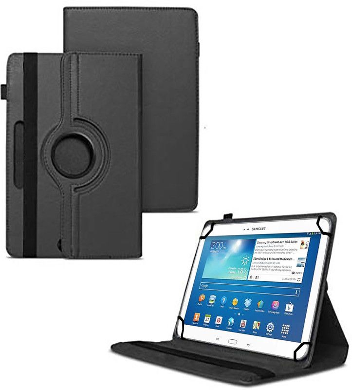 TGK Flip Cover for Samsung Galaxy Tab 3 10.1 inch GT-P5210 GT-P5200 GT-P5220 with Rotating Leather Stand Case  (Black, Shock Proof, Pack of: 1)