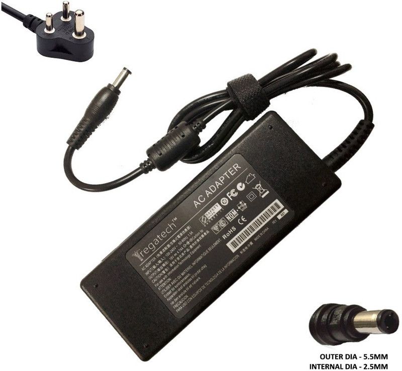 REGA JITSU S6311 S7210 SH530 19V 4.74A 90W 90 W Adapter  (Power Cord Included)