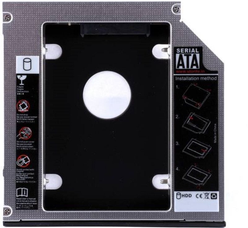 PAC 9.5mm Universal 2nd Hard Drive Bay Caddy For Laptop/Macbook PRO 2.5 inch Internal Hard Drive Enclosure 2.5 inch internal hard drive enclosure  (For Universal 2.5" HDD/SSD, Silver)