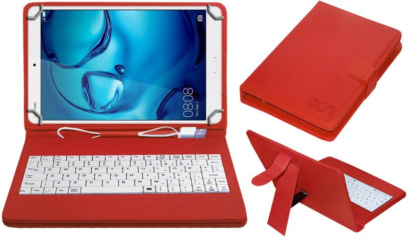ACM Keyboard Case for Huawei Mediapad M3 64gb Lte 8"  (Red, Cases with Holder, Pack of: 1)
