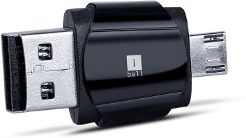 iball Dual Hybrid Card Reader 2 in 1 for Laptop & Mobile Card Reader  (Black)