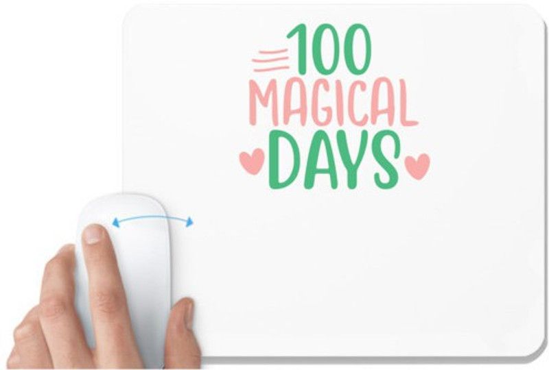 UDNAG White Mousepad 'Student teacher | 100 magical dayss' for Computer / PC / Laptop [230 x 200 x 5mm] Mousepad  (White)