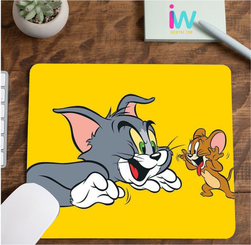 InkWynk Yellow Tom Jerry Mousepad  (Yellow)