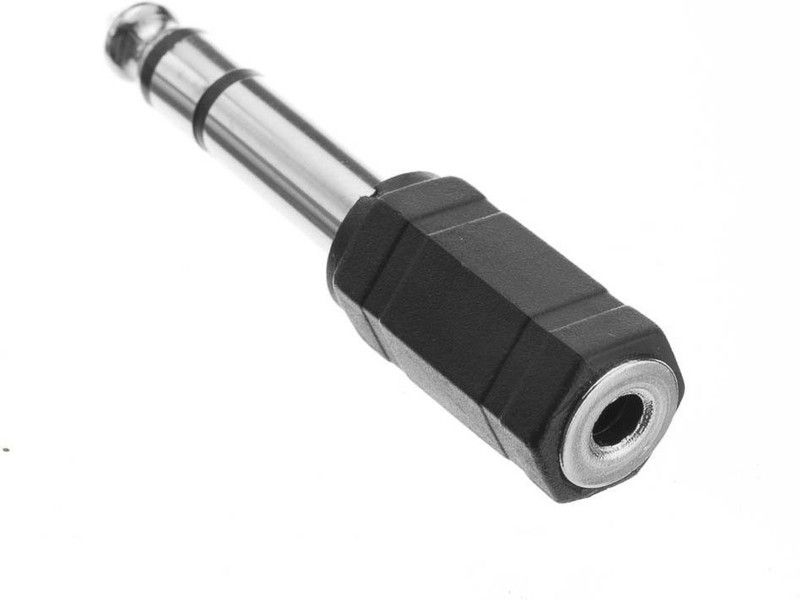 Prodx 6.3 mm Stereo Male Pin to 3.5 mm Audio Female pack of-2pes Connector  (Black)