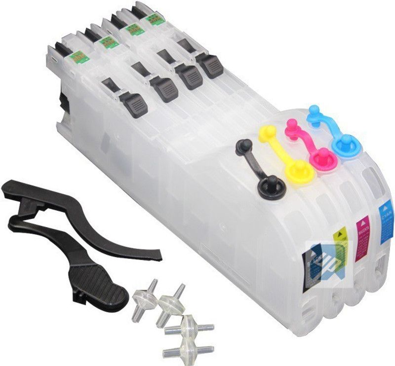 Dubaria Empty Refillable Cartridge For Brother J 3520/3720 Printers Compatible With Brother LC 589 / 583 Long Black + Tri Color Combo Pack Ink Cartridge