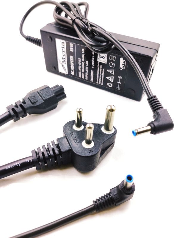Myria Pavilion 15-AC019TX, 15-AC019UR, 15-AC020DS, 15-AC020NA Blue Tip 65 W Adapter  (Power Cord Included)