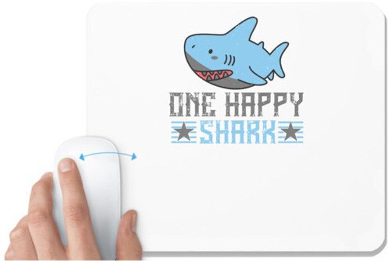 UDNAG White Mousepad 'Shark | one happy shark' for Computer / PC / Laptop [230 x 200 x 5mm] Mousepad  (White)