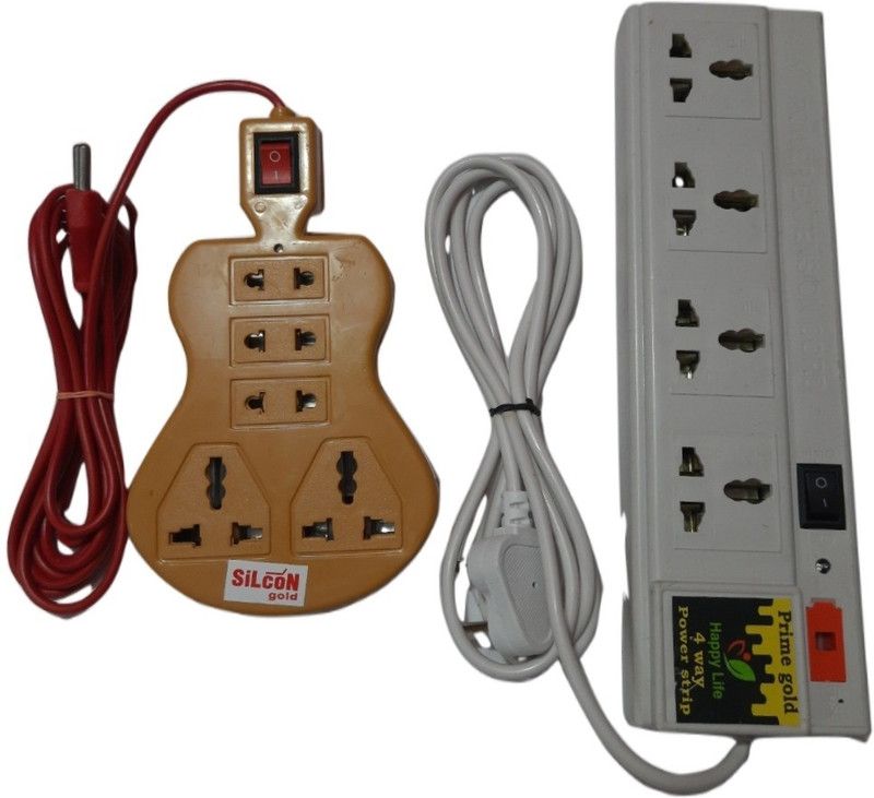 NIOP EXTENSION COMBO 5 Socket Extension Boards  (White, Yellow)