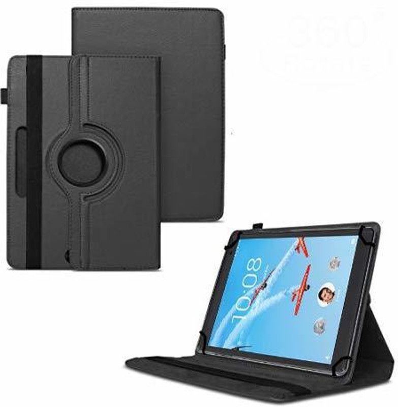 TGK Flip Cover for Lenovo Tab 7 Essential 8 GB 7 inch with Wi-Fi Tablet / Rotating Leather Stand Case  (Black)