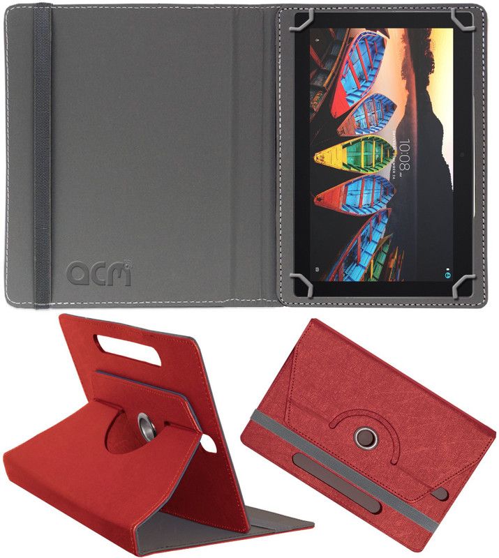 ACM Flip Cover for Lenovo Tb-X103f  (Red, Cases with Holder)