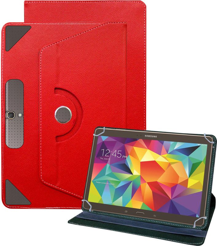 TGK Flip Cover for Samsung Galaxy Tab S 10.5 inches SM-T800,SM-T801 Rotating Leather Case  (Red, Cases with Holder)