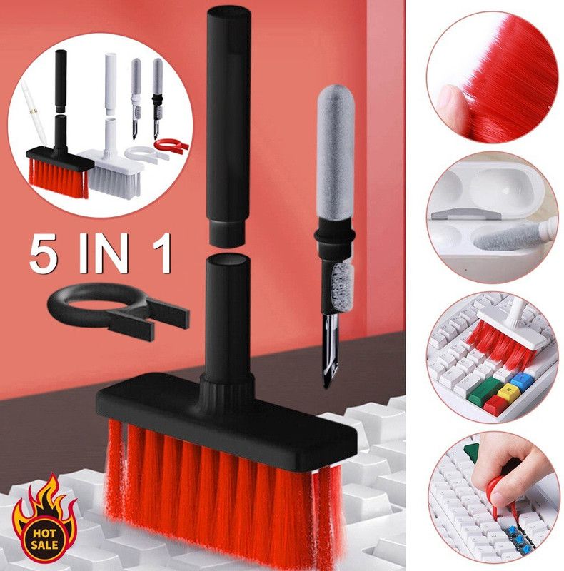 ZURU BUNCH 5in1 Keyboard Cleaning Brush Earphone Cleaning Pen Ear buds Cleaner kit for Computers, Laptops, Gaming, Mobiles  (Keycap Puller Corner Gap Brush (Multicolor))