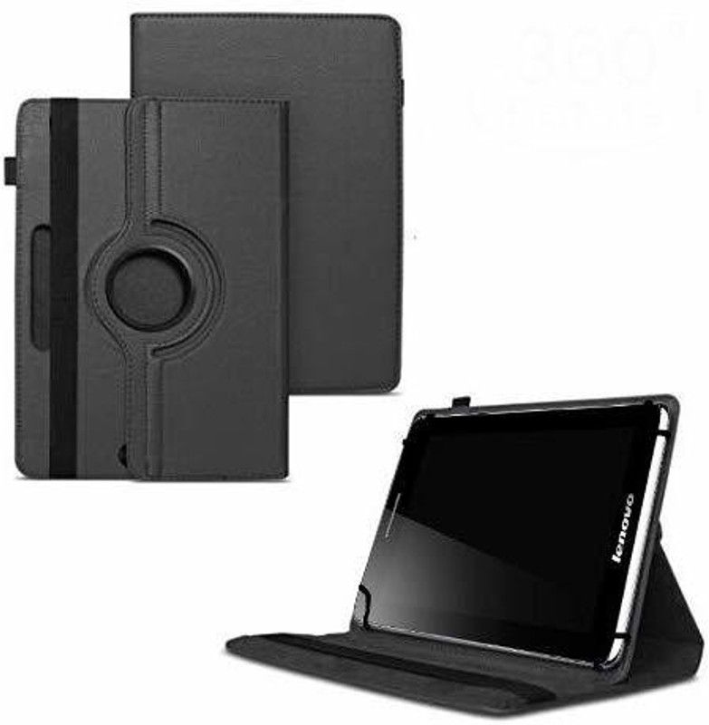 TGK Flip Cover for Lenovo IdeaTab S5000 Tablet 7 inch / Rotating Leather Stand Case  (Black, Cases with Holder, Pack of: 1)