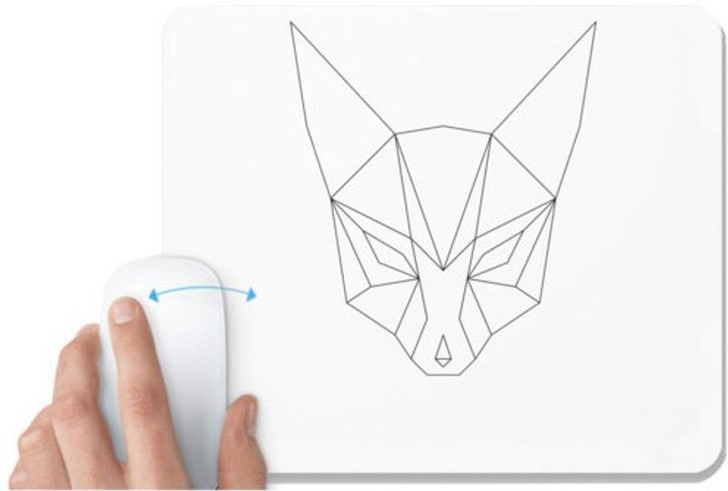 UDNAG White Mousepad 'Geometry | Fox Head Geometry' for Computer / PC / Laptop [230 x 200 x 5mm] Mousepad  (White)