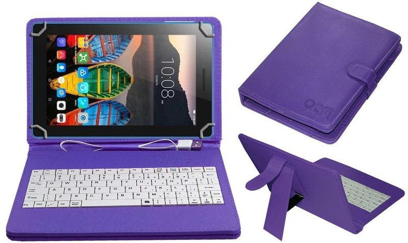 ACM Keyboard Case for Lenovo Tab 3-7x Tab Keyboard Cover  (Purple, Cases with Holder, Pack of: 1)