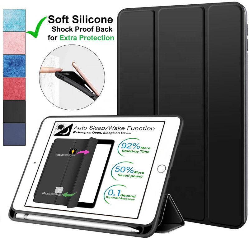 DuraSafe Cases Front & Back Case for iPad PRO 11 Inch 1st Gen 2018 [ A1980 A1934 A2013 A1979 ]Smart Cover with Pencil Pair Support  (Black, Dual Protection, Silicon)
