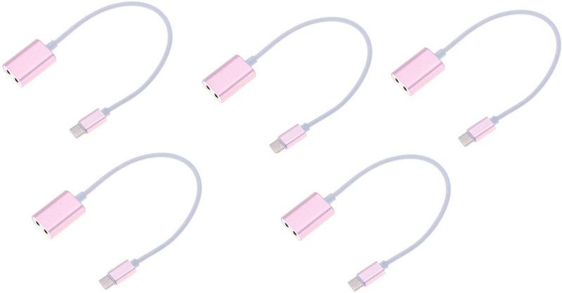 OLECTRA USB 3.1 Type C to dual 3.5 mm Headphone Splitter (pink) USB Adapter  (Pink)