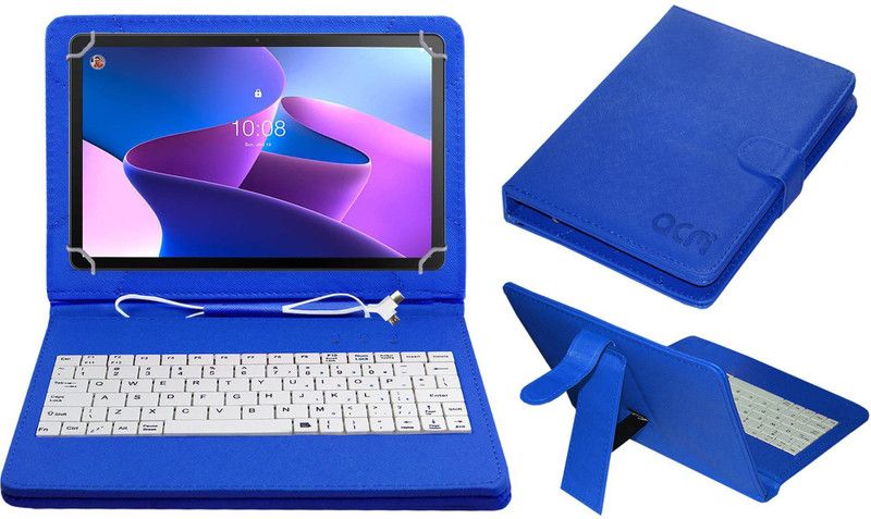 ACM Keyboard Case for Lenovo Tab M10 Fhd 3rd Gen  (Blue, Cases with Holder, Pack of: 1)