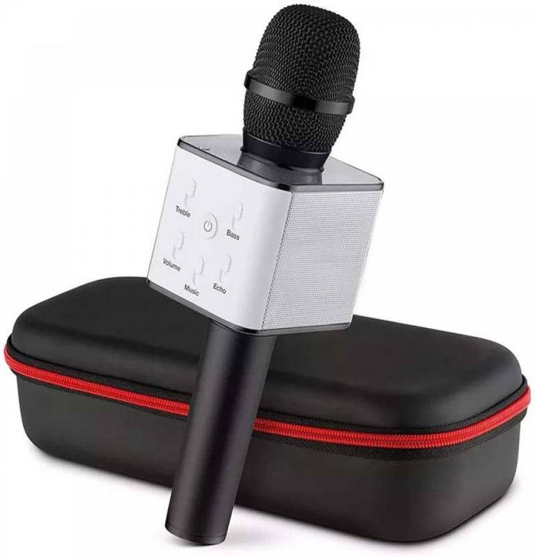 Holiday Q7 Handheld Wireless Bluetooth Karaoke Singing Mic Speaker Player Microphone Wireless Microphone  (Color send as per availability)