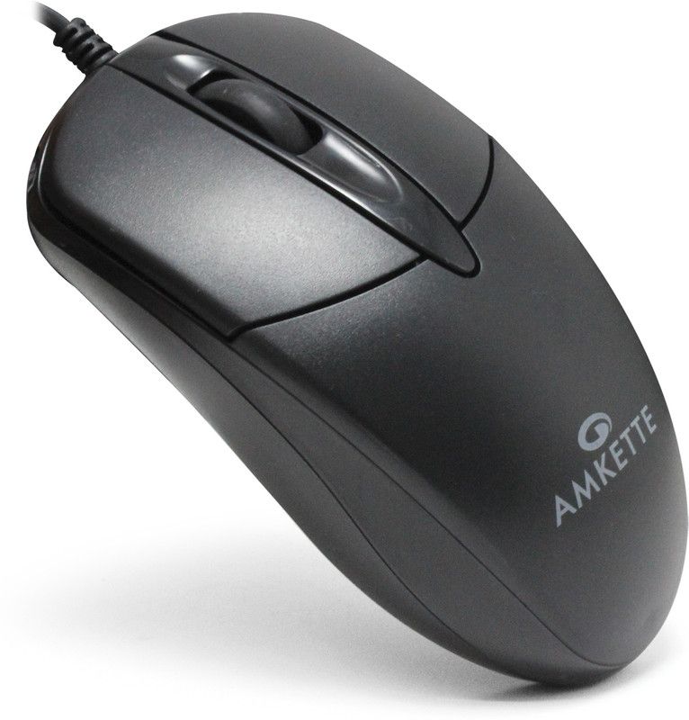 AMKETTE Kwik Pro 8 USB Wired Optical Mouse  (USB 2.0, Black)