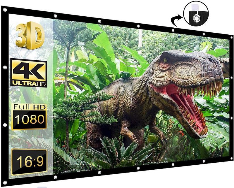 Vilro 75 inch 16:9 HD Projector Screen, Anti-Crease Foldable Portable, white matt Projector Screen (Width 64 cm x 37 cm Height)