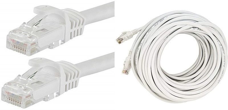 TERABYTE Patch Cable 14.75 m 14.75 METER Ethernet Cable RJ45 CAT 6/Cat6 Network Internet LAN Wire High Speed  (Compatible with PC, Laptop, Router, Modem, White, One Cable)