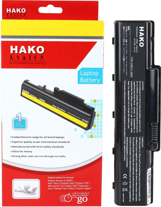 HAKO Acer Aspire Bt.00603.037 6 Cell Laptop Battery-Black 6 Cell Laptop Battery