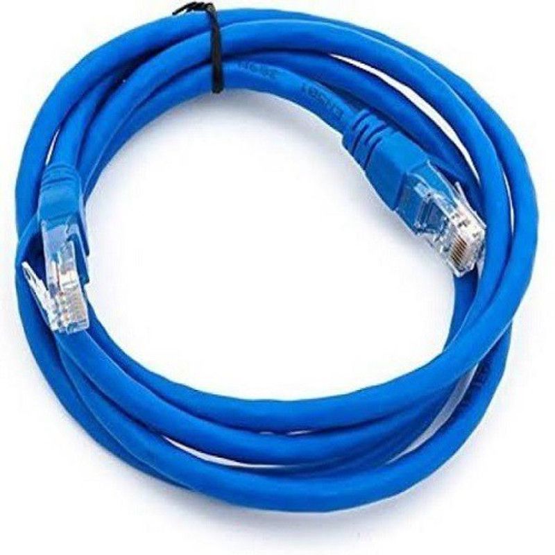 techut LAN Cable 1 m 1 Meter CAT 6 Ethernet Cable Lan Network CAT6 Internet Modem Blue RJ45 Patch Cord  (Compatible with internet, Blue)