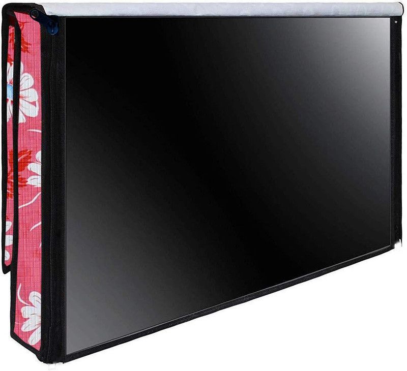 AAVYA UNIQUE FASHION 2 Layer Dustproof & waterproof 32 inch LED TV Monitor Cover for 32 inch LED=LCD=TV Monitor COVER - 32inch/LED/LCD/TV Monitor Cover/Color No 15  (Pink,White)