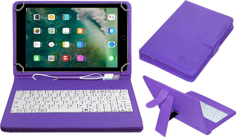 ACM Keyboard Case for Apple iPad 9.7 2017 A1822  (Purple, Cases with Holder)