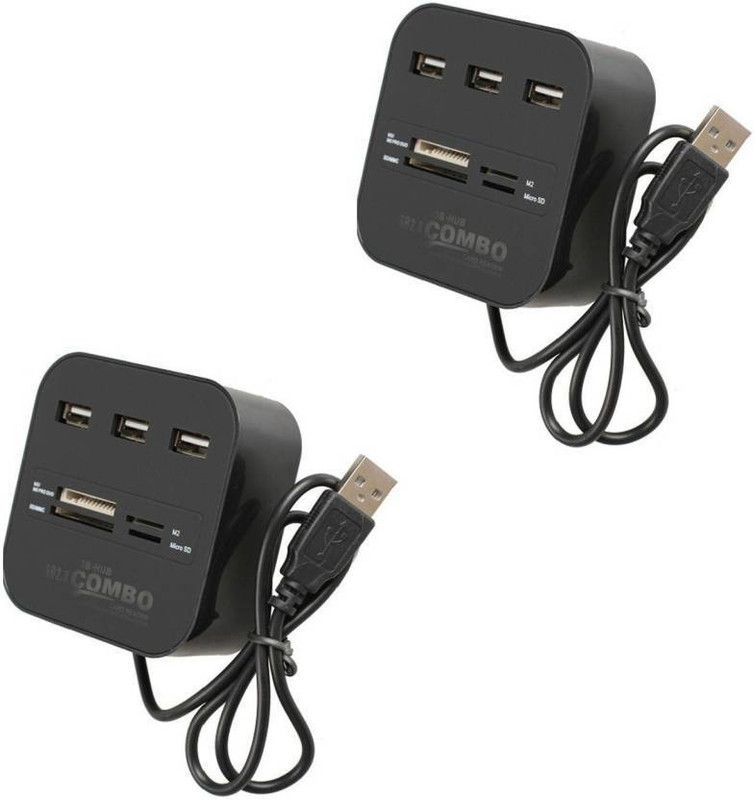 OLECTRA All In One + Usb Hub 3 Port Combo Card Reader USB Adapter (Black) USB Adapter  (Multicolor)