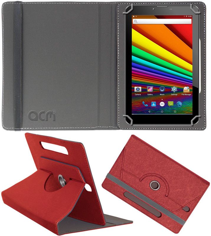 ACM Flip Cover for Unic N1  (Red, Cases with Holder, Pack of: 1)