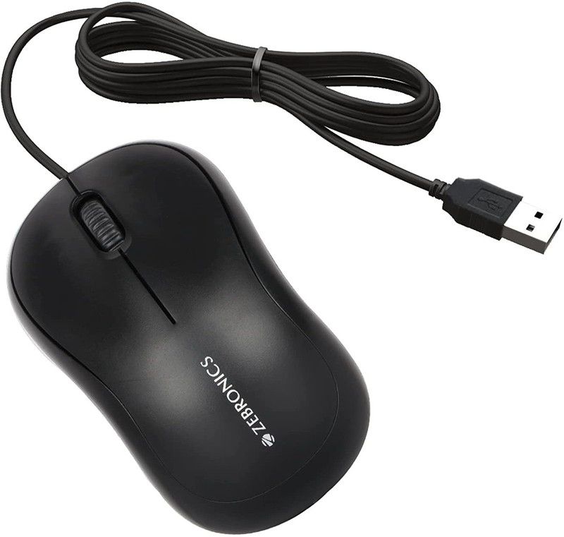 Goyal ZEBRONICS Zeb-Comfort Wired USB Mouse, 3-Button, 1000 DPI Wired Optical Mouse  (USB 2.0, Black)