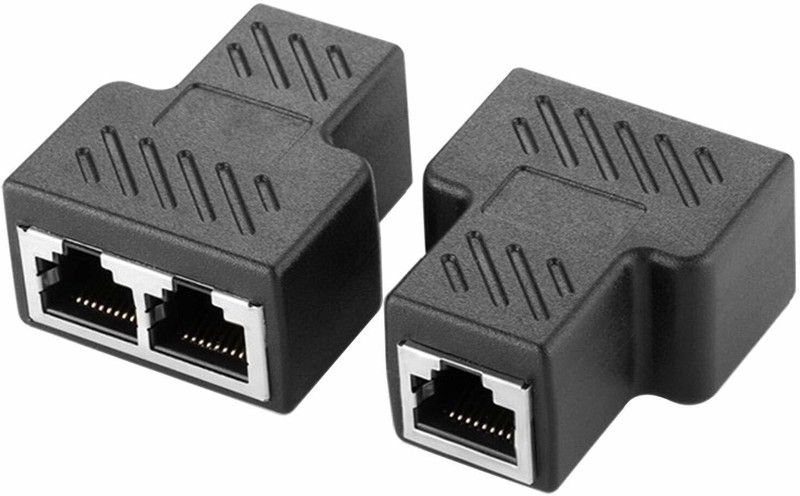 Red Champion LAN Cable 0.044 m RJ45 Ethernet Splitter 1 to Dual Female Port 8P8C Extender LAN Network Connector  (Compatible with Cat5, Cat6 Cat7, Black, One Cable)