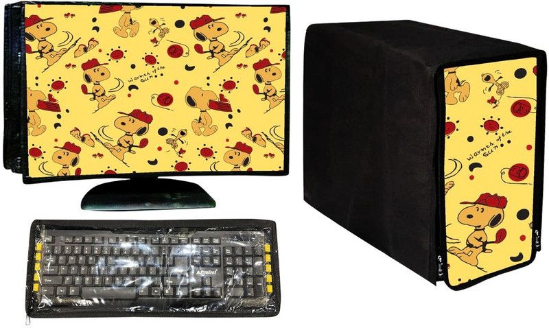 Dhan Kaur Creaters for 20 inch Computer Desktop Cover - M12-Monitor,Keyboard & CPU Cover  (Multicolor)