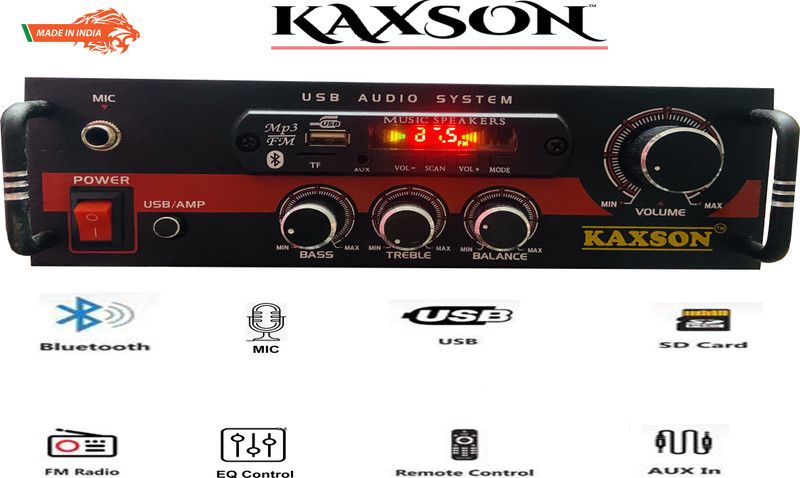 Kaxson Gold Series Bluetooth Red Black Digital Stereo Amplifier with 4440 Double IC BT/ USB/ FM/ MP3/ SD-MMC/ AUX 160 W AV Power Receiver  (Black)