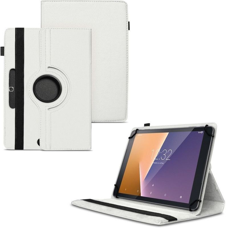 TGK Flip Cover for iBall Slide Wings 4GP Tablet 8 inch with 360 Degree Rotating Leather Stand Case  (White, Shock Proof, Pack of: 1)