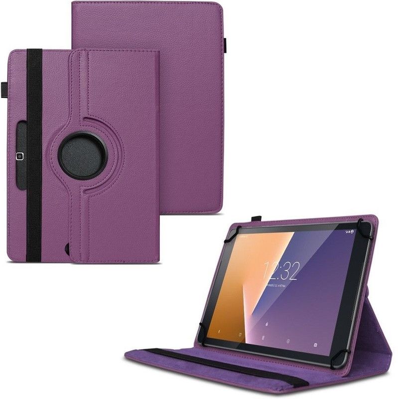 TGK Flip Cover for All 8 inch Tablet / Rotating Leather Stand Case  (Purple, Cases with Holder, Pack of: 1)