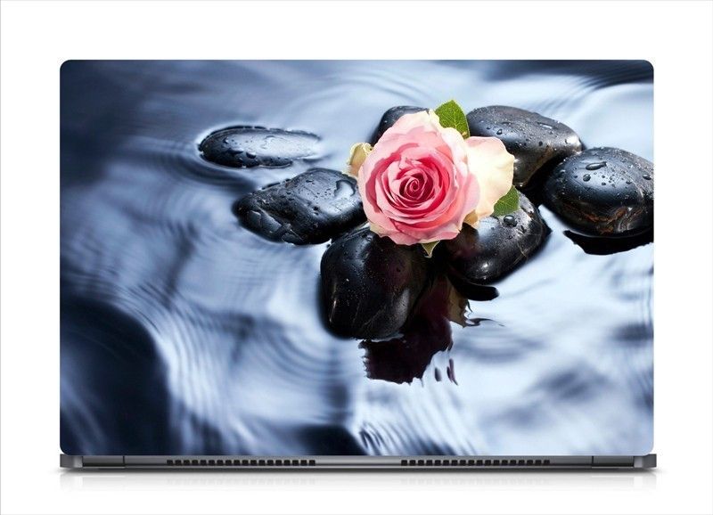 i-Birds Rose on Wet Stones Exclusive High Quality Laptop Decal, laptop skin sticker 15.6 inch (15 x 10) Inch iB_skin_0829new High Quality HD Printed Vinyl Laptop Decal 15.6