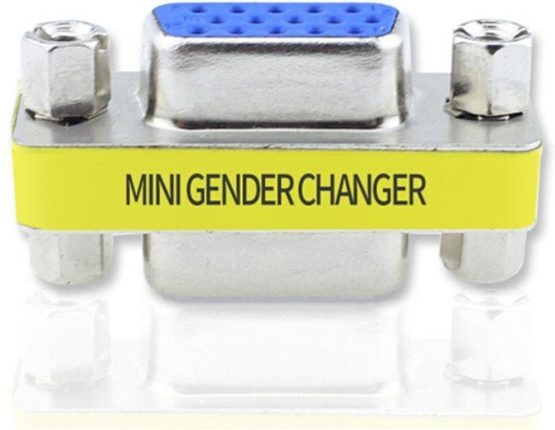 EVERYCOM VGA Female to VGA Female Adapter - Black VGA Female to VGA Female HDMI Connector  (Blue, Silver)