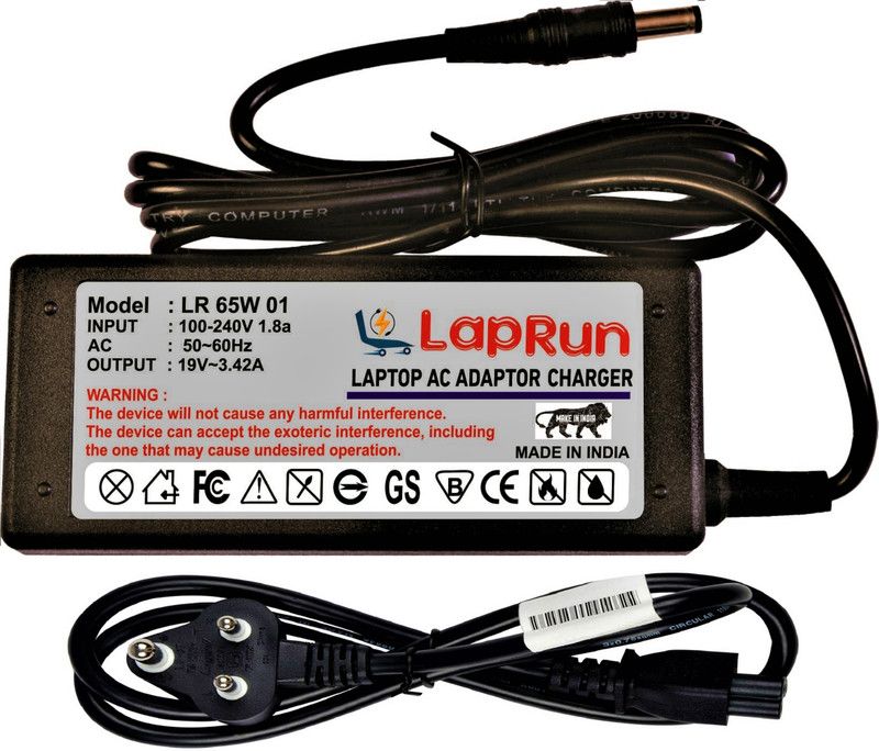 LAPRUN Charger Compatible for shiba Satellite L45-S4xxx Laptops 19v, 3.42a, Pin-5.5x2.5 mm, 65 W Adapter  (Power Cord Included)
