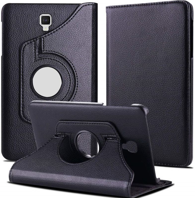 S-Hardline Flip Cover for Samsung Galaxy Tab A 8 inch 2017 [Model SM- T380, premium PU leather and microfiber interior  (Black)