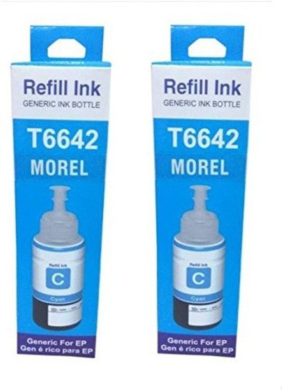 MOREL MOREL 664 Ink for USE in EPSON L100/L110/L200/L210/L300/L350/L355/L550 Printer Color Cyan Pack of 2 Tri-Color Ink Cartridge
