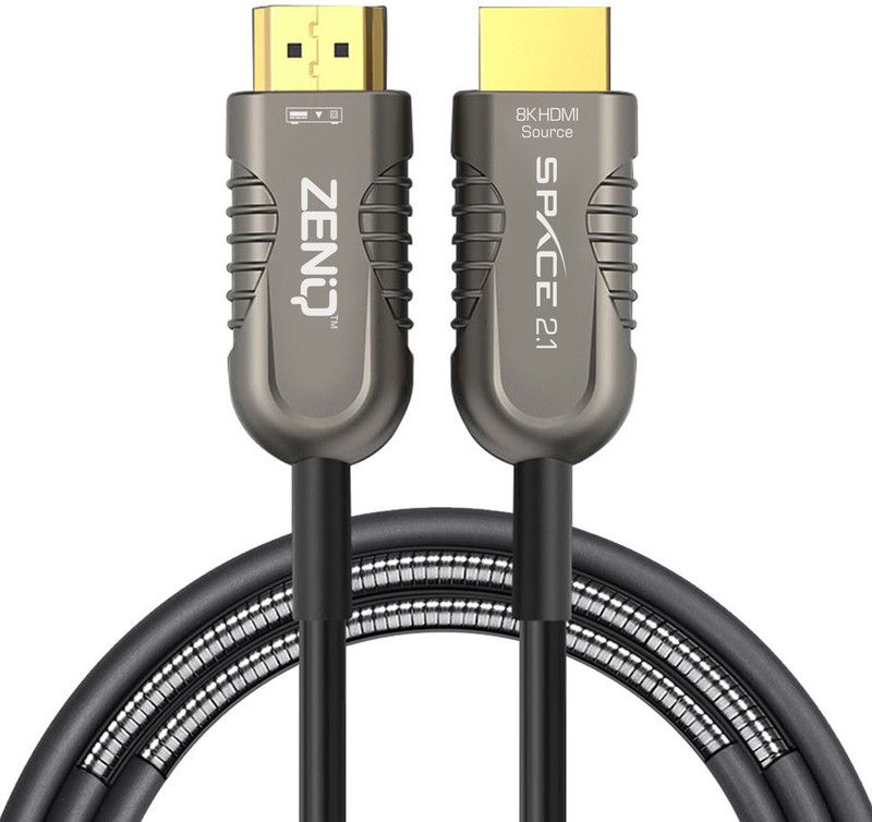 ZeniQ HDMI Cable 12 m 8K Optical FIBER HDMI 2.1, 12Meters, eARC Priority, 48Gbps 4K@120hz, 8K@60Hz  (Compatible with 4K HDR TV, Dolby Vision, PS5, Xbox SX, RTX 3000, 8K Optical Fiber HDMI 2.1, One Cable)